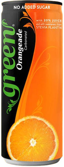 Green Cola Πορτοκαλάδα με Ανθρακικό, Χωρίς Ζάχαρη σε Κουτί 330ml