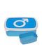 Koupakoupa Plastic Lunch Box Male Blue 18x13cm