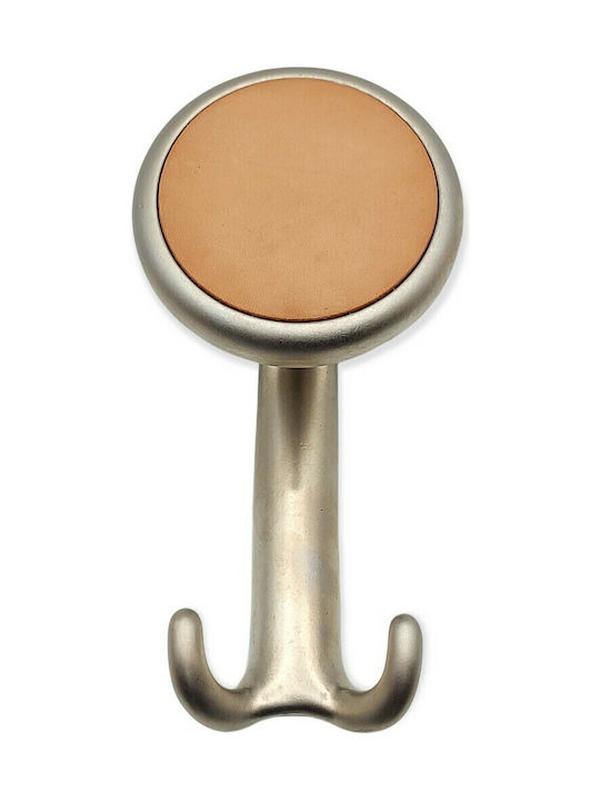 Mital Wall Hanger Metal 2 Hooks Silver 8x6x16cm