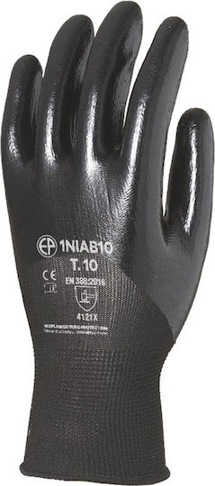 Eurotechnique Arbeitshandschuhe Schwarz Nitril/Polyester 1Stück