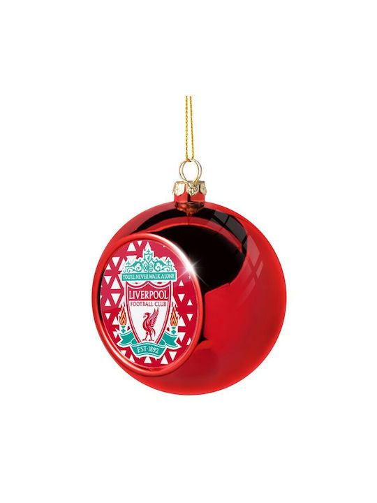 Ornament suspendat Glob Plastic Roșu 8buc