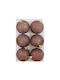 Hängendes Kugel Ornament Ornament Kunststoff Kupfer mit Glitzer 8cm Set 6Stück