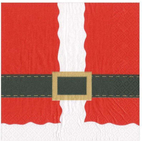 Caspari Set of Christmas Napkins Disposable L16.5xW16.5cm. 20pcs