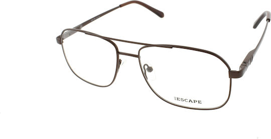 Escape Eyewear Optical Frame Escape Ανδρικός Μεταλλικός Σκελετός Καφέ