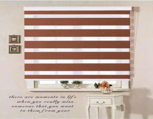 Roller Blinds Partial Blackout Double W120xH200cm 24.011.0008 Brown