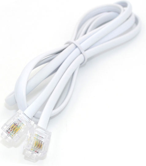 KAL Electronics Wohnung Telefonkabel RJ11 6P4C 5m Weiß (SM134-WHITE-5M)