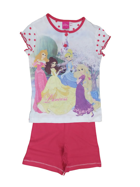 Disney Kids Pyjamas Summer Cotton Fuchsia Princess