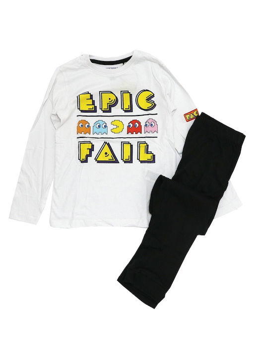 Kids Pajamas Cotton Navy Blue Pac Man