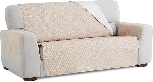 Aithrio Quilt Glaciar Waterproof Elastic Cover for Three Seater Sofa Beige 1pcs QUILT-GLACIAR-C/2-ΜΠΕΖ-ΤΡΙΘΈΣΙΟΣ