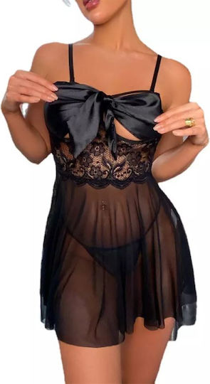 La Lolita Amsterdam Nataly Sexy Νυχτικό με Δαντέλα & Διαφάνεια Μαύρο