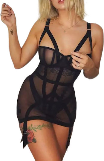 La Lolita Amsterdam Σετ Sexy Νυχτικό με Διαφάνεια Μαύρο