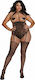 Dreamgirl Plus Size Sexy Bodystocking Gittermuster Schwarz