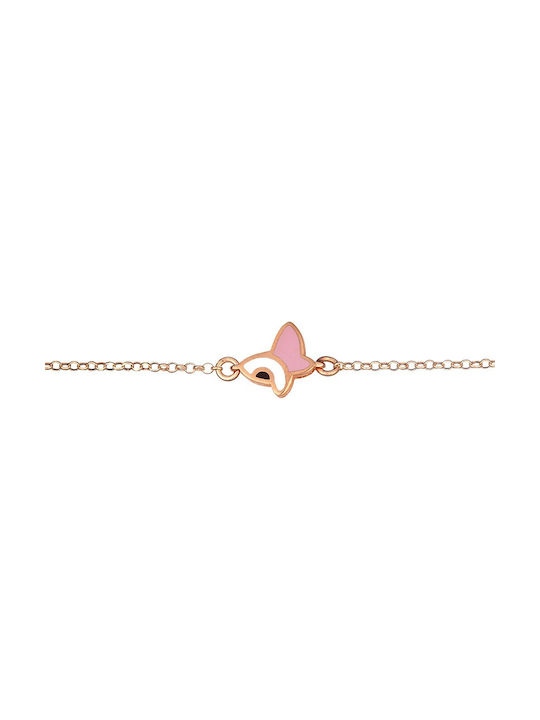 Verorama Kids Bracelet Chain from Gold-plated Silver with Butterfly