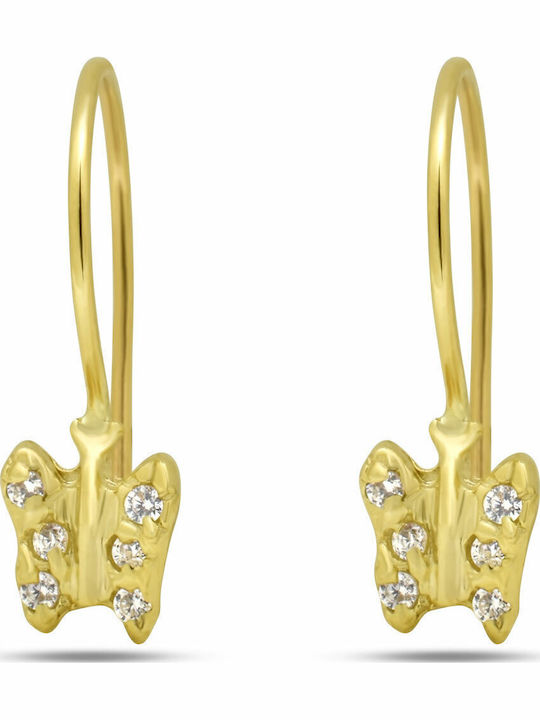 Goldjewels Kids Earrings Pendants Butterflies from Gold 9K