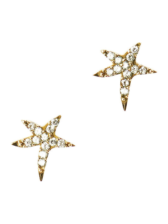 Gatsa Kids Earrings Studs Stars from Gold 14K