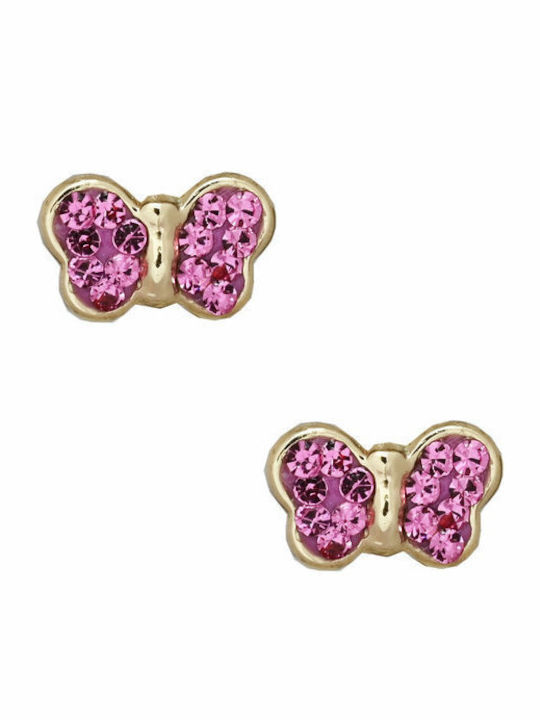 Ino&Ibo Kids Earrings Studs Butterflies made of Gold 9K