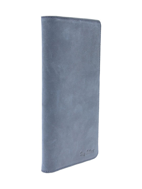 Large Leather Women's Wallet Classic Navy Blue