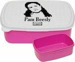 Office Pam Beesly Kids Lunch Plastic Box Pink L18xW13xH6cm