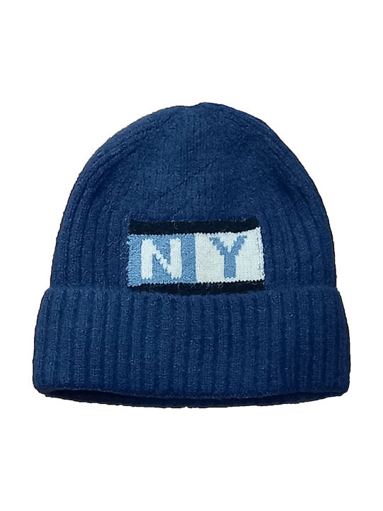 Kids Beanie Knitted Blue