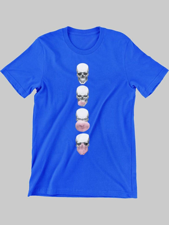 Детска тениска Син Skull Bubble
