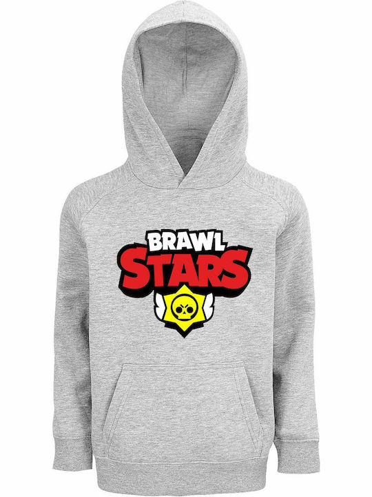 kirikoko Kids Sweatshirt with Hood and Pocket Gray Organic "brawl Stars"