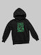 TKT Kids Sweatshirt with Hood and Pocket Black Radioactive Mutant Cat