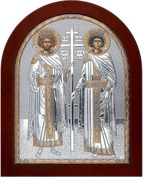 Silver Axion Sts Constantine & Helen Silver 11.5x12.5cm
