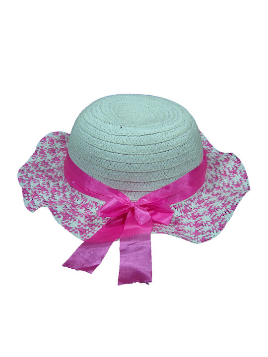 Kids' Hat Bucket Straw Pink