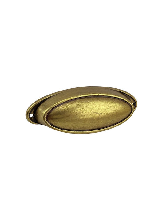 Herrajes Palencia Antik Handgriff Möbelgriff Bündiger Griff aus Metallisch in Bronze Farbe 85mm (Zentrenabstand 64mm) 480922-64-ANTIQUE 1Stück