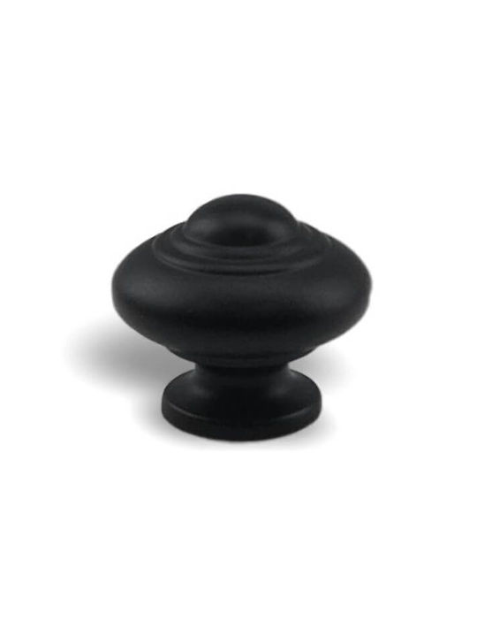 Rei Knopf Möbelgriff aus Metallisch in Schwarz Farbe Ø30mm 3112-30-BLACK 1Stück