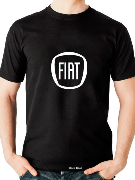 Fiat T-shirt Μαύρο Βαμβακερό