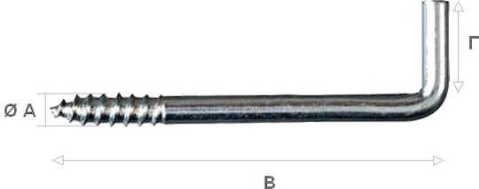 Cârlig pătrat cu șurub cu Diametru M4.5 și Lungime 60mm 10buc