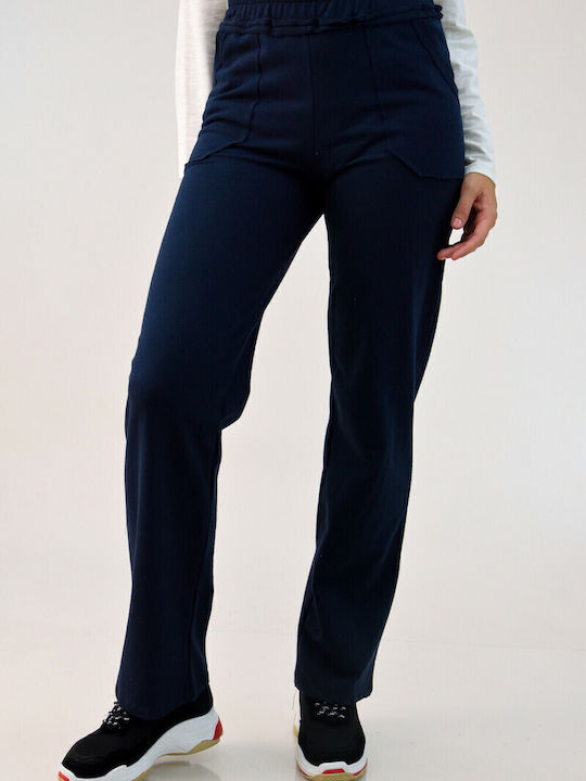 First Woman Women's Jogger Sweatpants Navy Blue