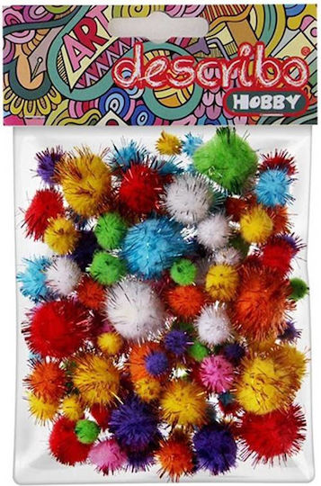 Describo Pom Pom de Artizanat Albastru Set 80buc