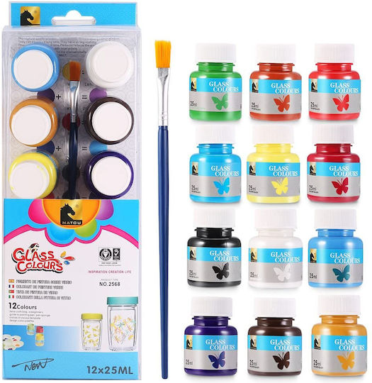 Tpster Set Handwerkliche Farben Gelb Für Flüssiges Glas und Glas 25ml 12Stück