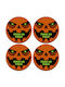 Koupakoupa Halloween Trick Treat Pumpkins Rund Untersetzer Hölzernes Orange 4Stück