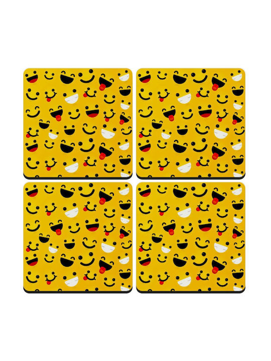 Koupakoupa Smilies Сувенир Дърво Жълт 4бр