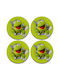 Koupakoupa Round Wooden Green Coasters Kermit Frog 4pcs