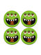 Koupakoupa Halloween Trick Treat 3 Eyes Monster Заоблено Сувенир Дърво Зелен 4бр