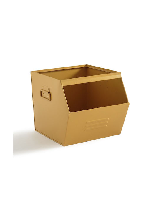 La Redoute Interieurs Металик Кутия за съхранение с капак Жълт 36x30x33см 1бр