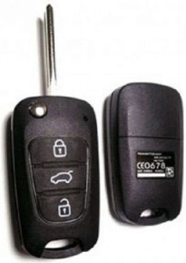 Foldable Car Key Shell with Blade with 3 Buttons for Hyundai