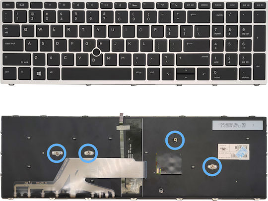Πληκτρολόγιο Laptop για HP με Backlit και Διάταξη Αγγλικά (US) σε Μαύρο χρώμα L09593-001