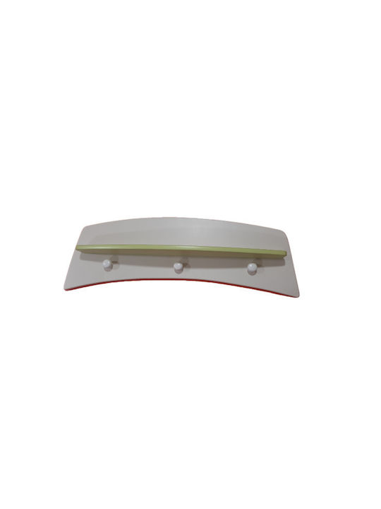 Limneos Kids Wall Hanger Multi Hook Wall Mounted Wooden Beige with Shelf 83x10x23cm