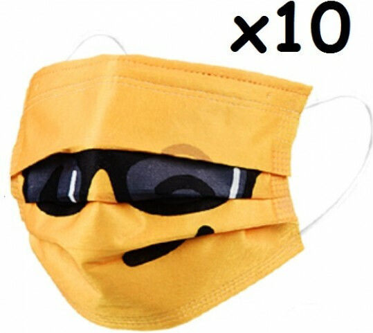 Smile Protective Mask Kids Yellow 5214001914941 10pcs
