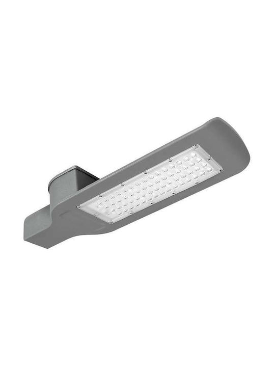 Power Led Εξωτερικό Φωτιστικό LED Δρόμου 40W με Ψυχρό Λευκό Φως IP66 Ασημί