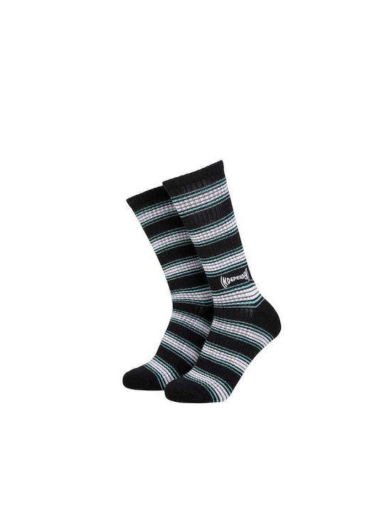 Independent Span Pin Stripe Herren Gemusterte Socken Schwarz 1Pack