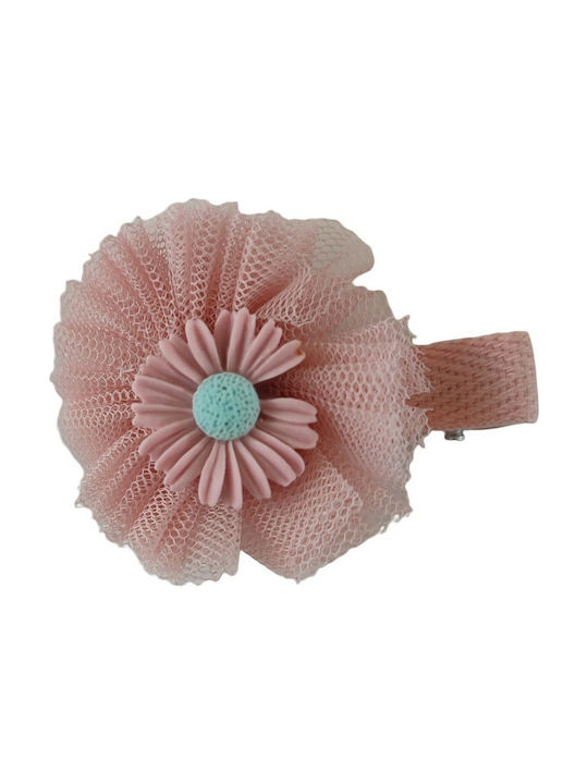 Kids Hair Clip Flower in Pink Color