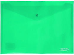 Logigraf Transparent File Folder with Green Button Logigraf Transparent File Folder with Green Button