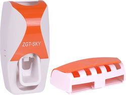Zahnbürstenhalterung mit automatischem Zahnpasta-Spender Tapete Kunststoff Bunt