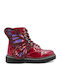 Leather Kids Boots with Zipper Burgundy